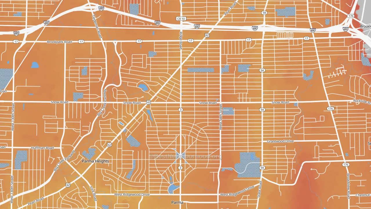 Transit Grade map of Polish Village, Parma, OH