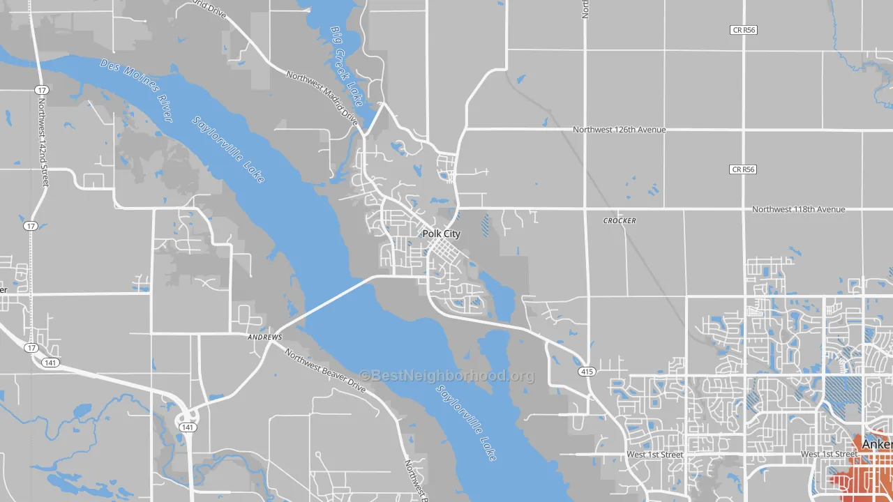 Transit Grade map of Polk City, IA