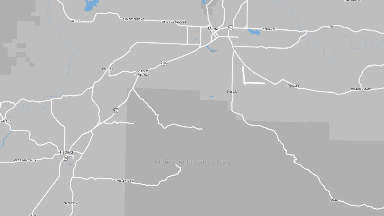 Transit Grade map of Polk County, AR