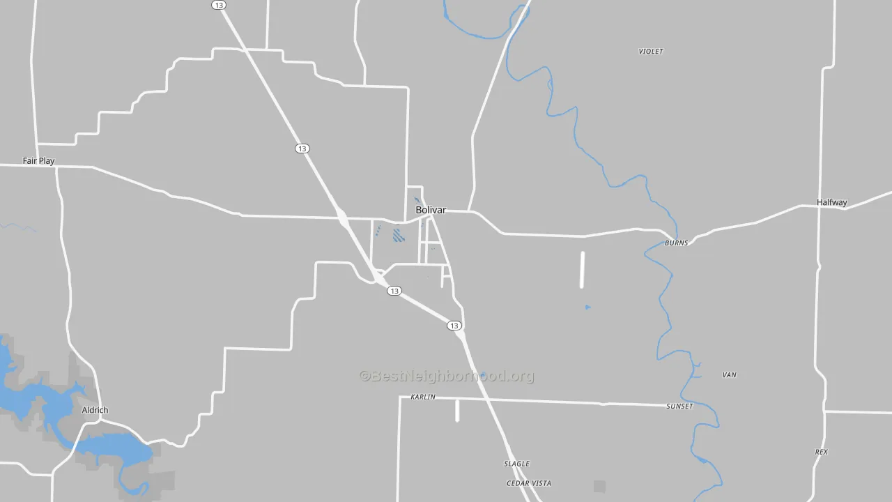 Transit Grade map of Polk County, MO