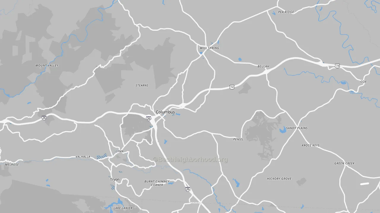 Transit Grade map of Polk County, NC