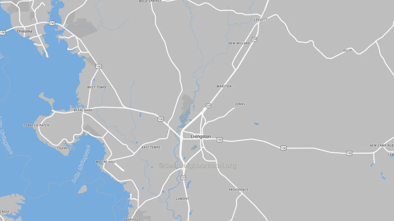 Transit Grade map of Polk County, TX