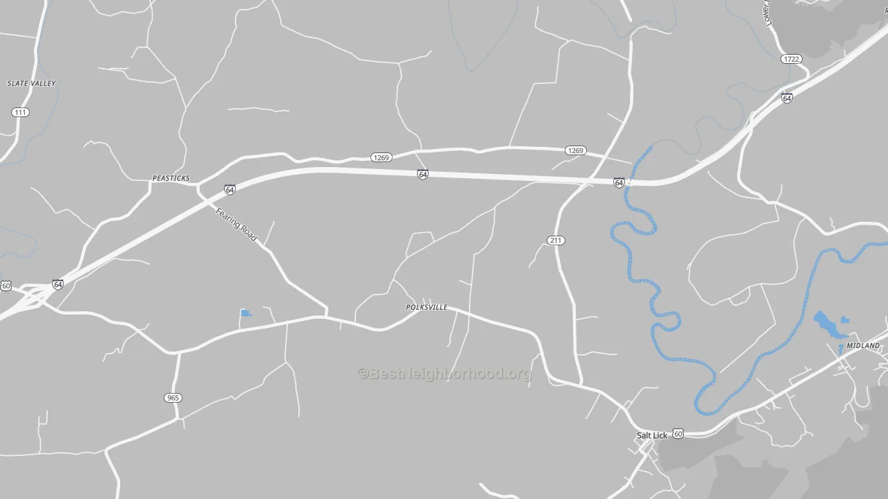 Transit Grade map of Polksville, KY