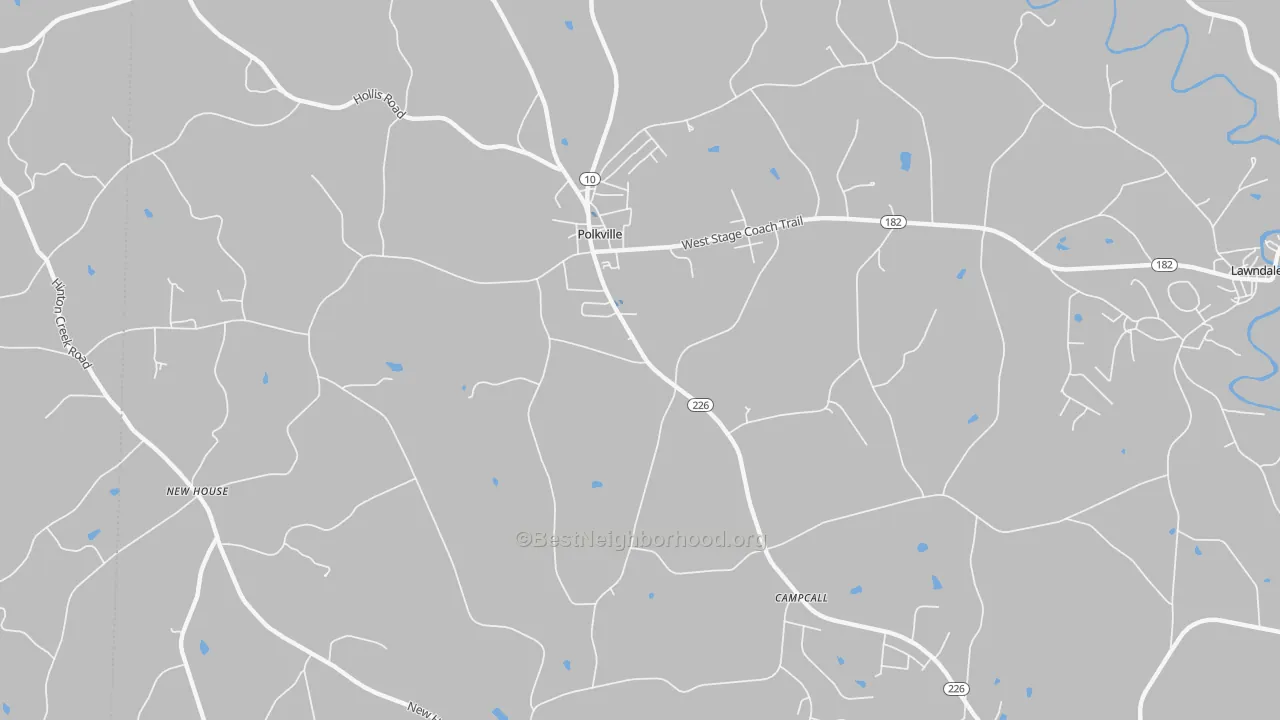 Transit Grade map of Polkville, NC
