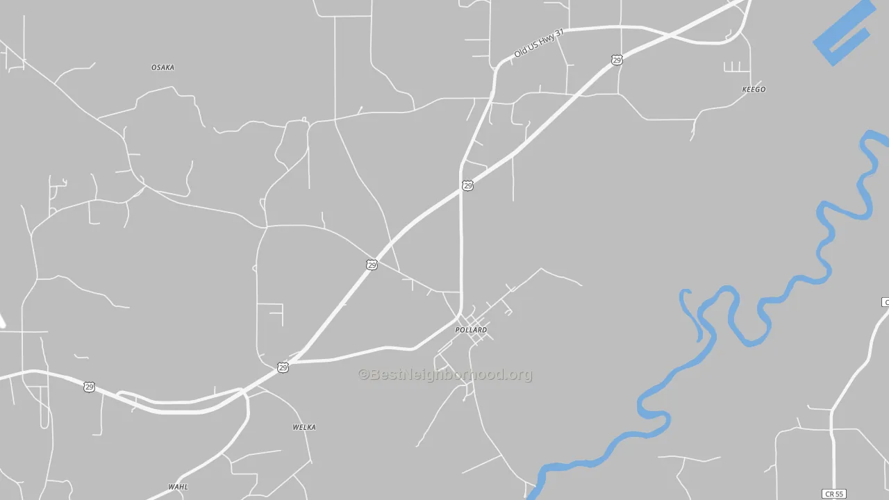 Transit Grade map of Pollard, AL