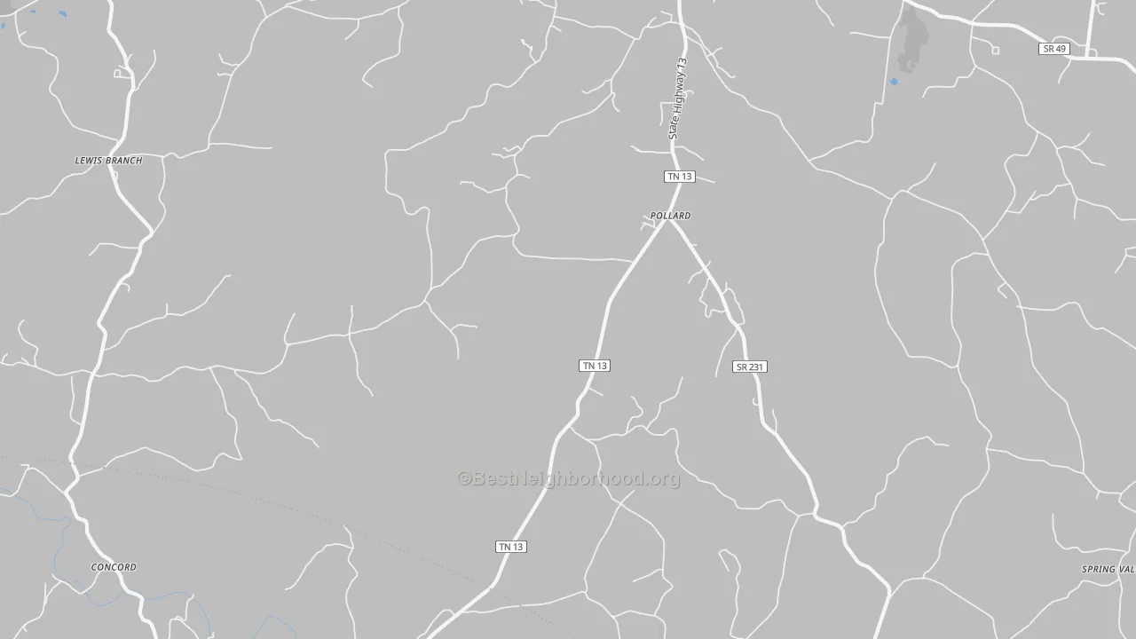 Transit Grade map of Pollard, TN