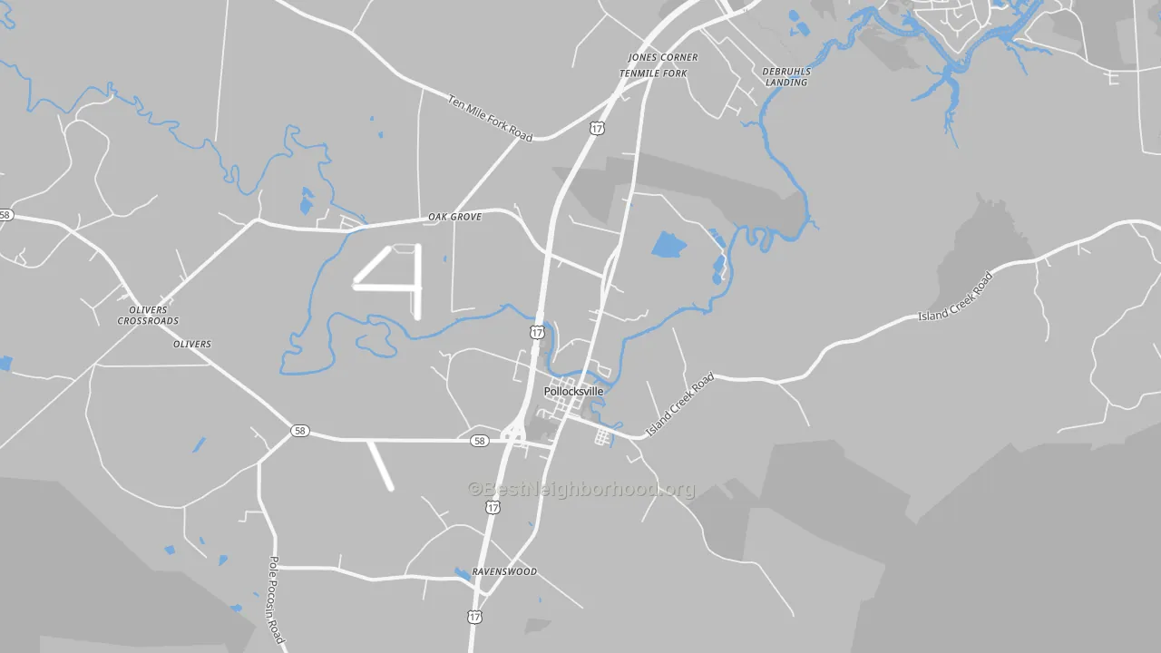 Transit Grade map of Pollocksville, NC