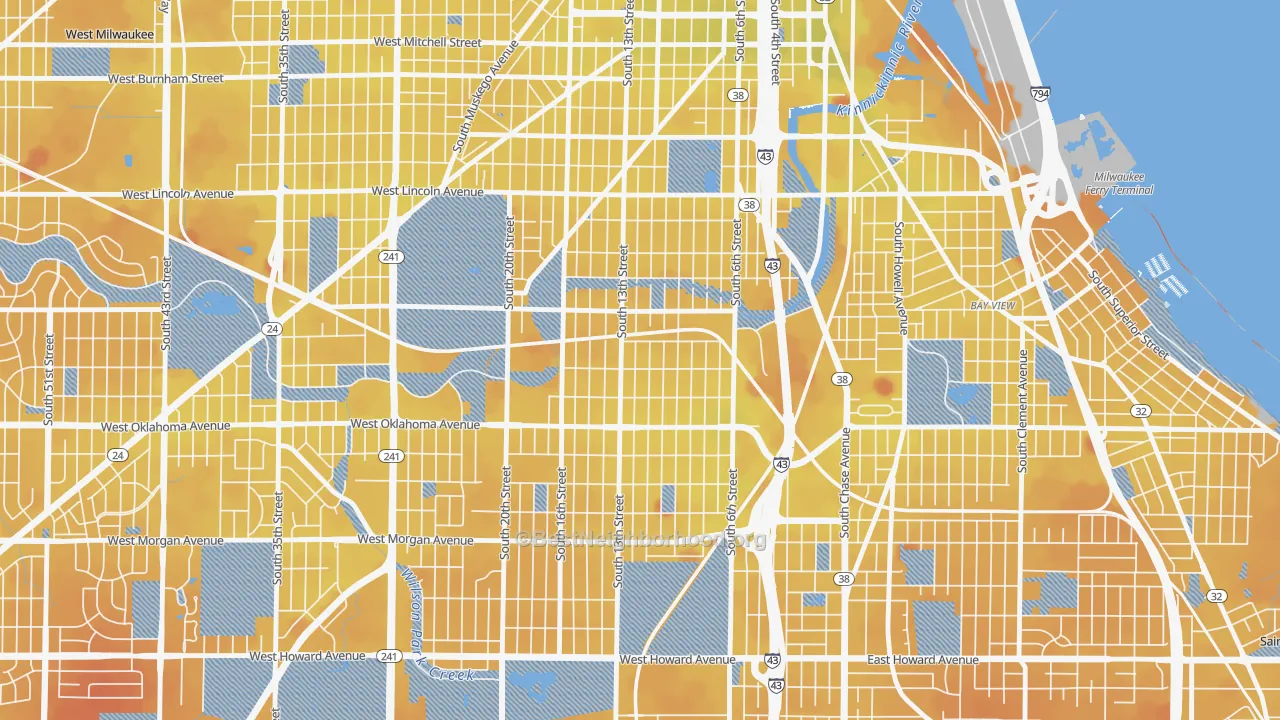Transit Grade map of Polonia, Milwaukee, WI