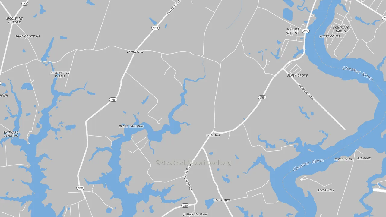 Transit Grade map of Pomona, MD