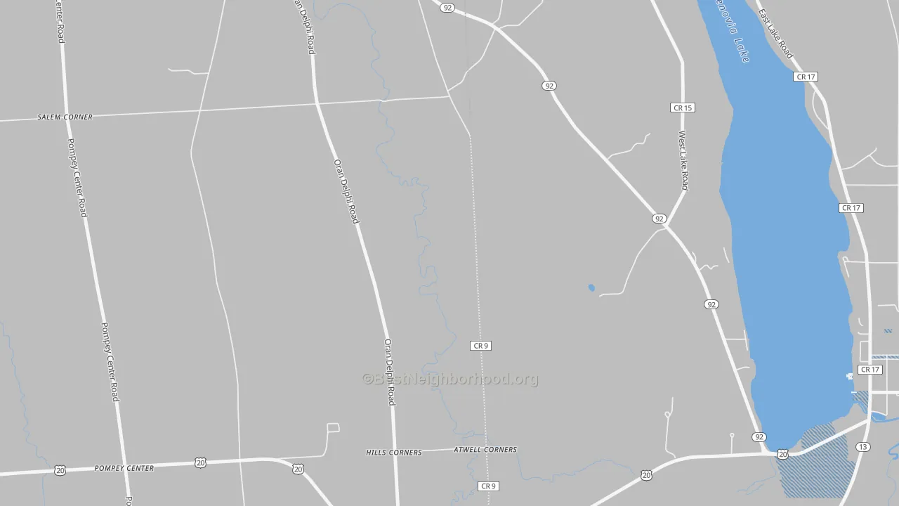 Transit Grade map of Pompey Center, NY
