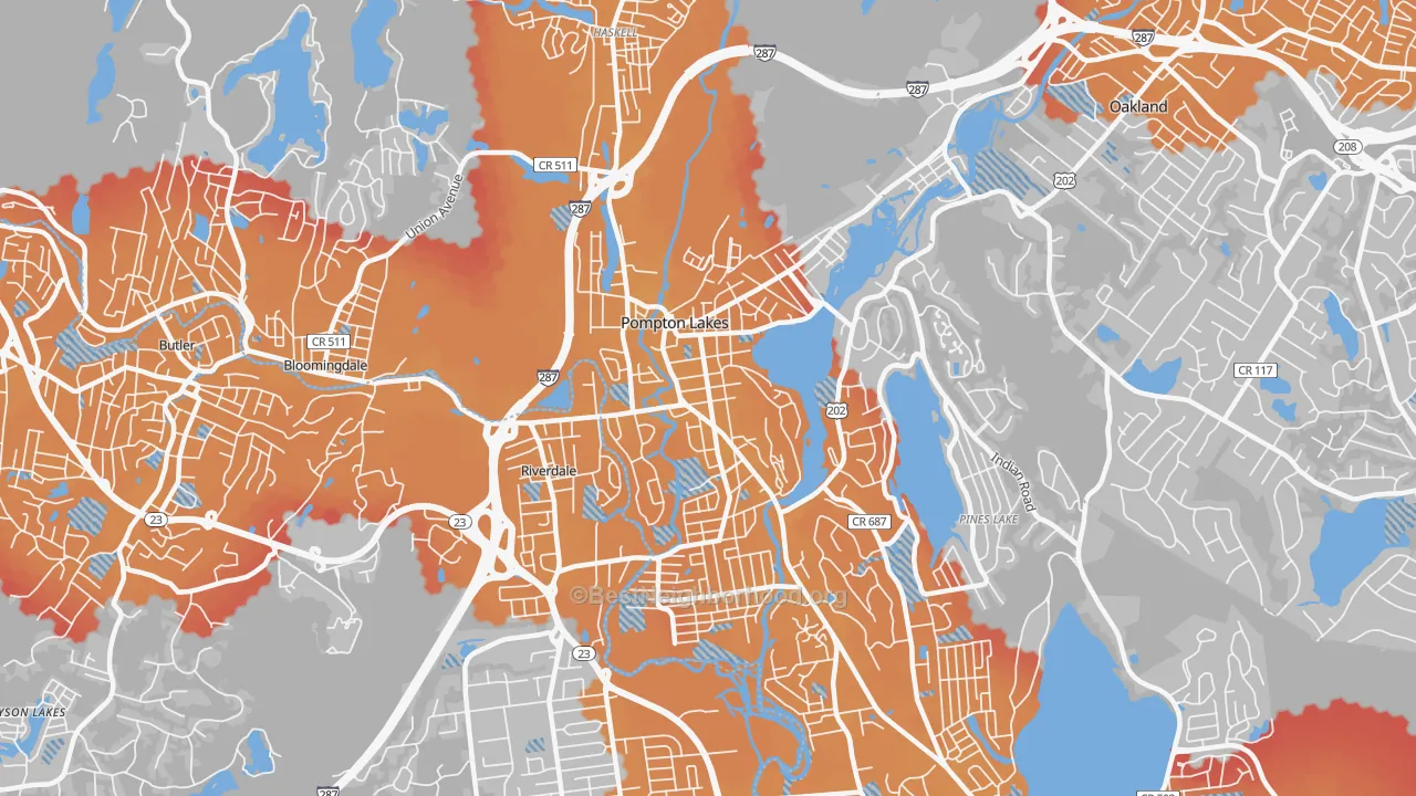 Transit Grade map of Pompton Lakes, NJ