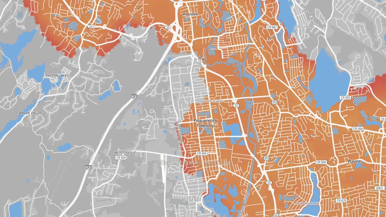 Transit Grade map of Pompton Plains, NJ