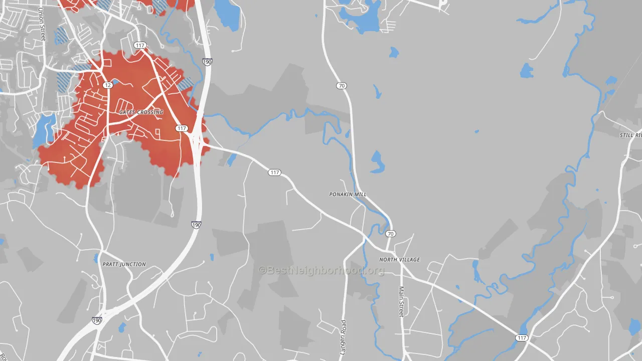 Transit Grade map of Ponakin Mill, MA