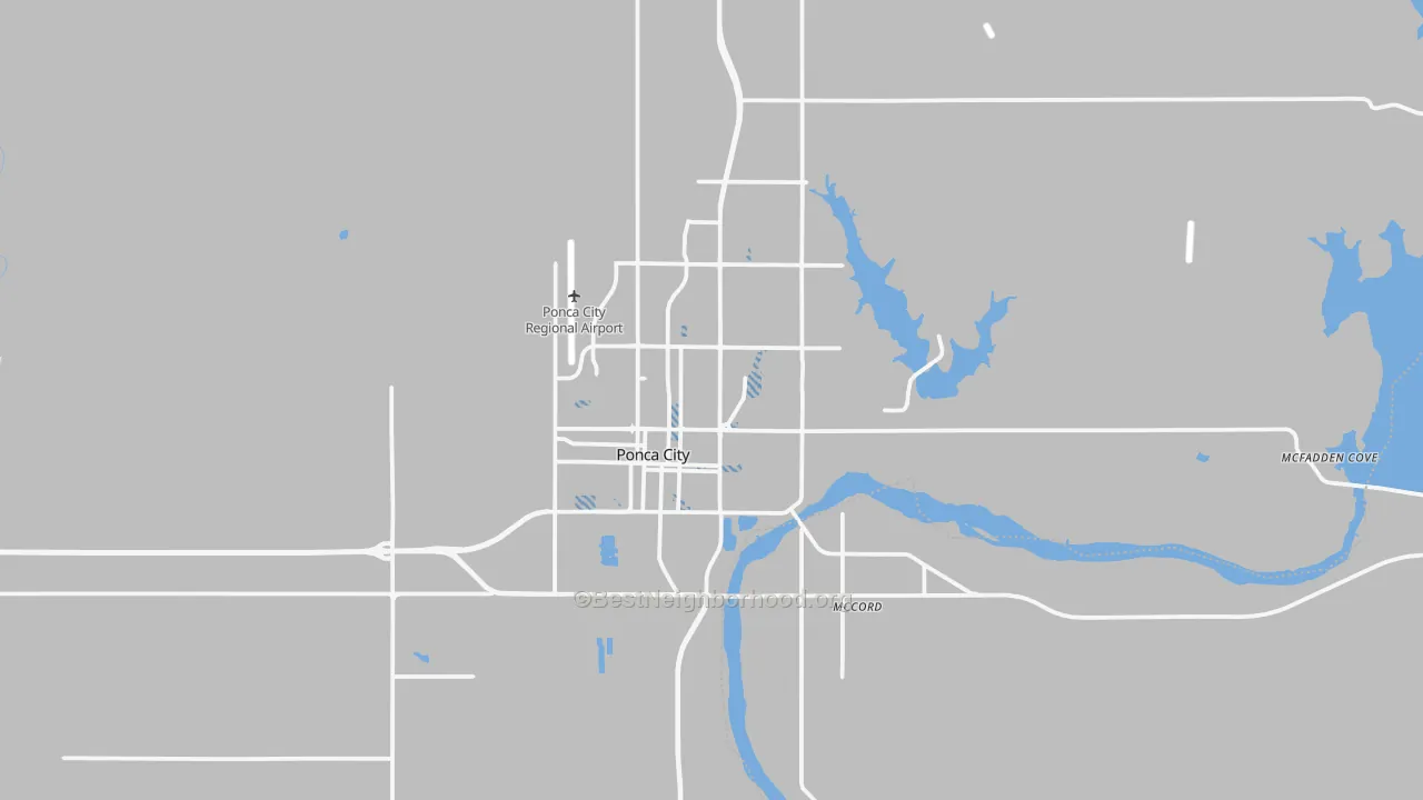 Transit Grade map of Ponca City, OK
