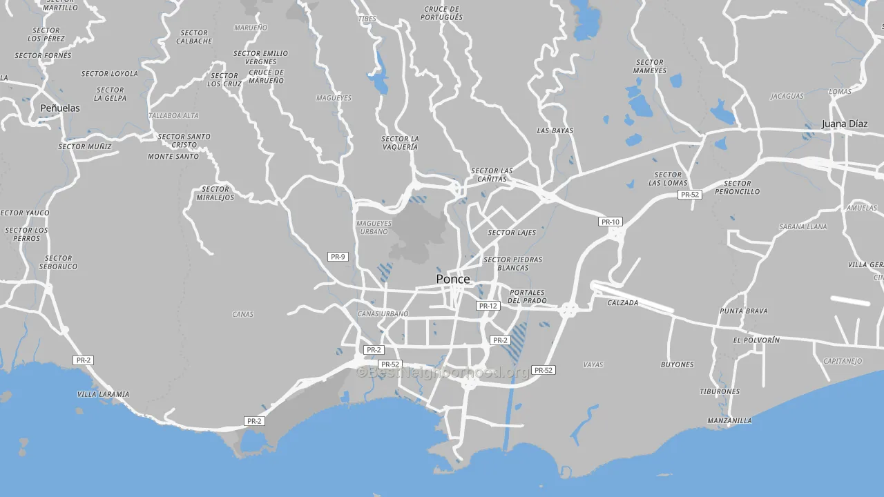 Transit Grade map of Ponce Municipio, PR