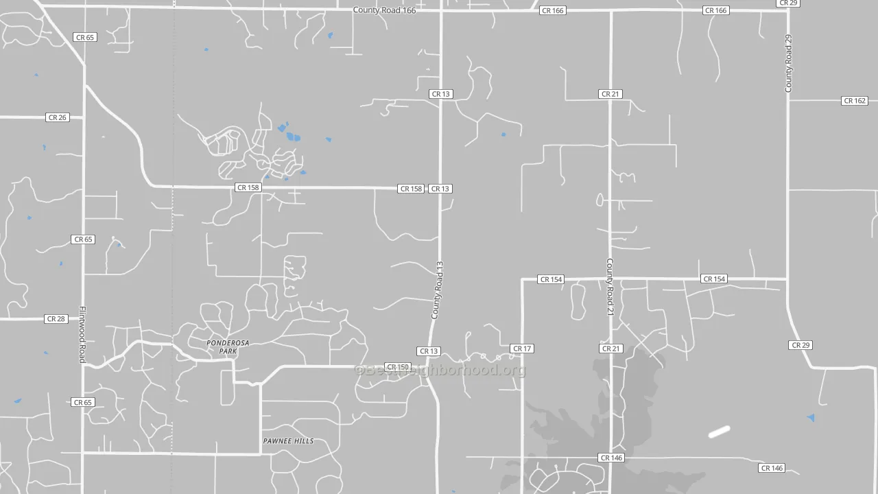 Transit Grade map of Ponderosa Park, CO