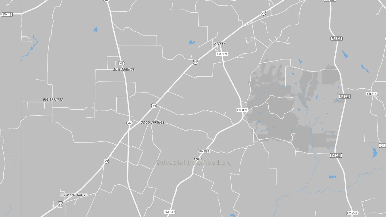 Transit Grade map of Pone, TX