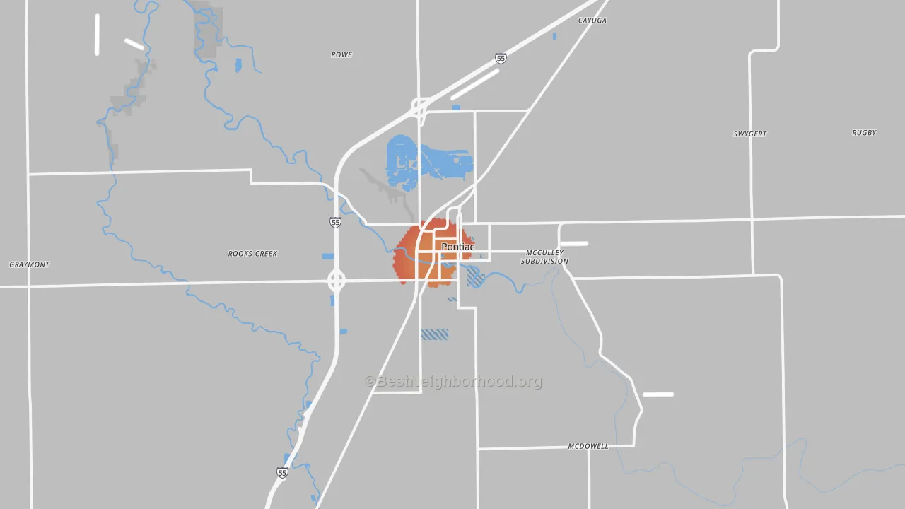 Transit Grade map of Pontiac, IL