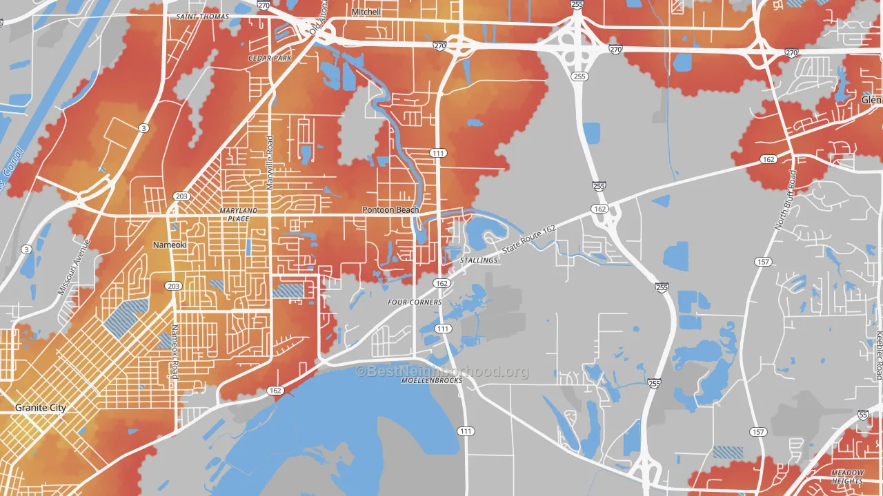 Transit Grade map of Pontoon Beach, IL