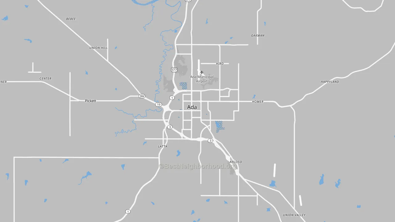 Transit Grade map of Pontotoc County, OK