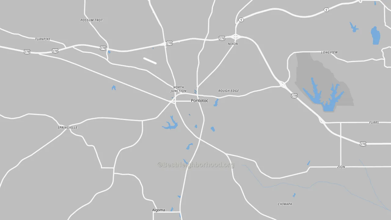 Transit Grade map of Pontotoc, MS