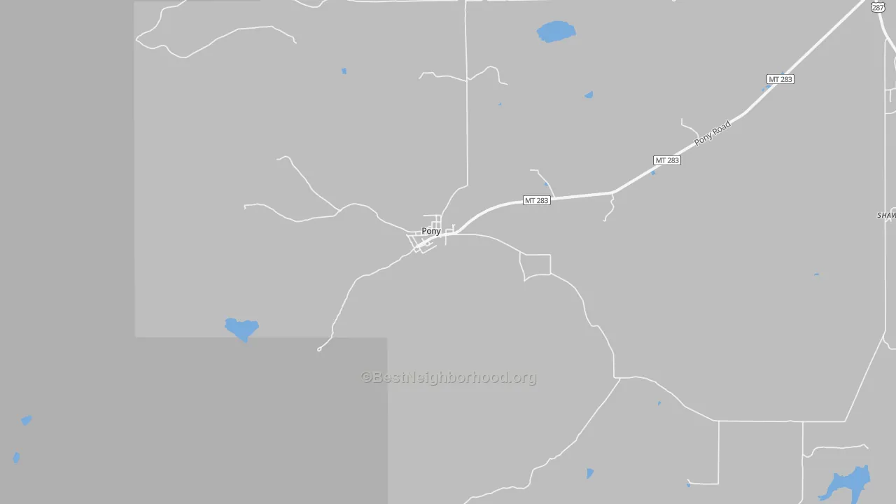 Transit Grade map of Pony, MT