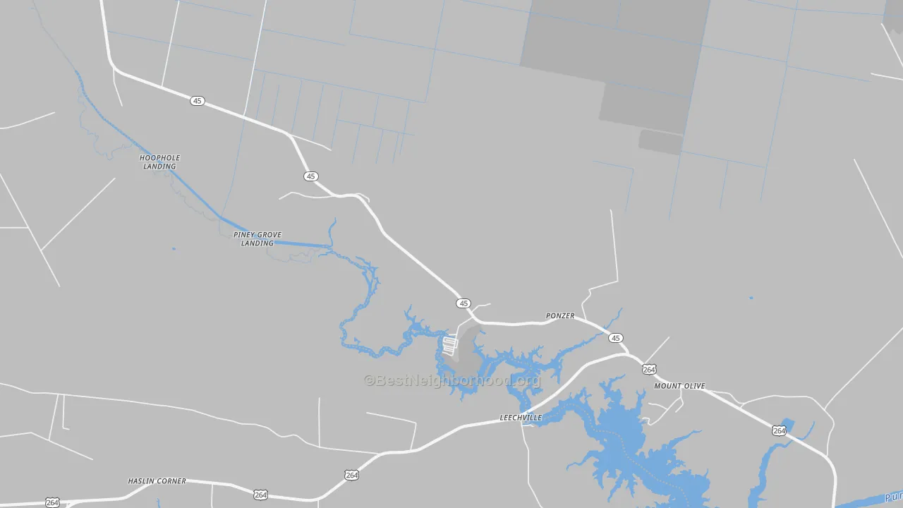 Transit Grade map of Ponzer, NC