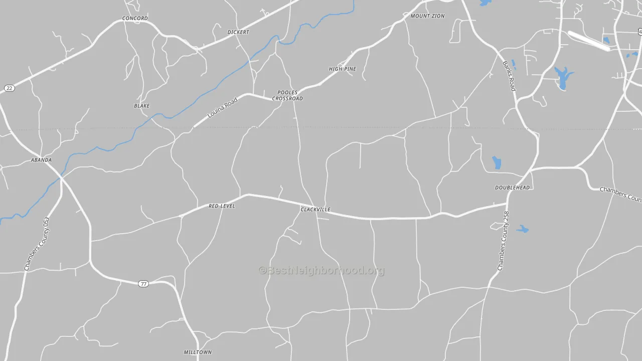 Transit Grade map of Pooles Crossroad, AL