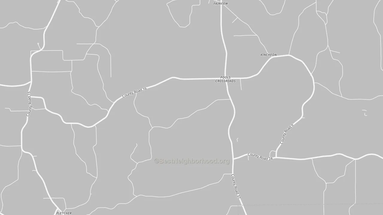 Transit Grade map of Pools Crossroads, AL