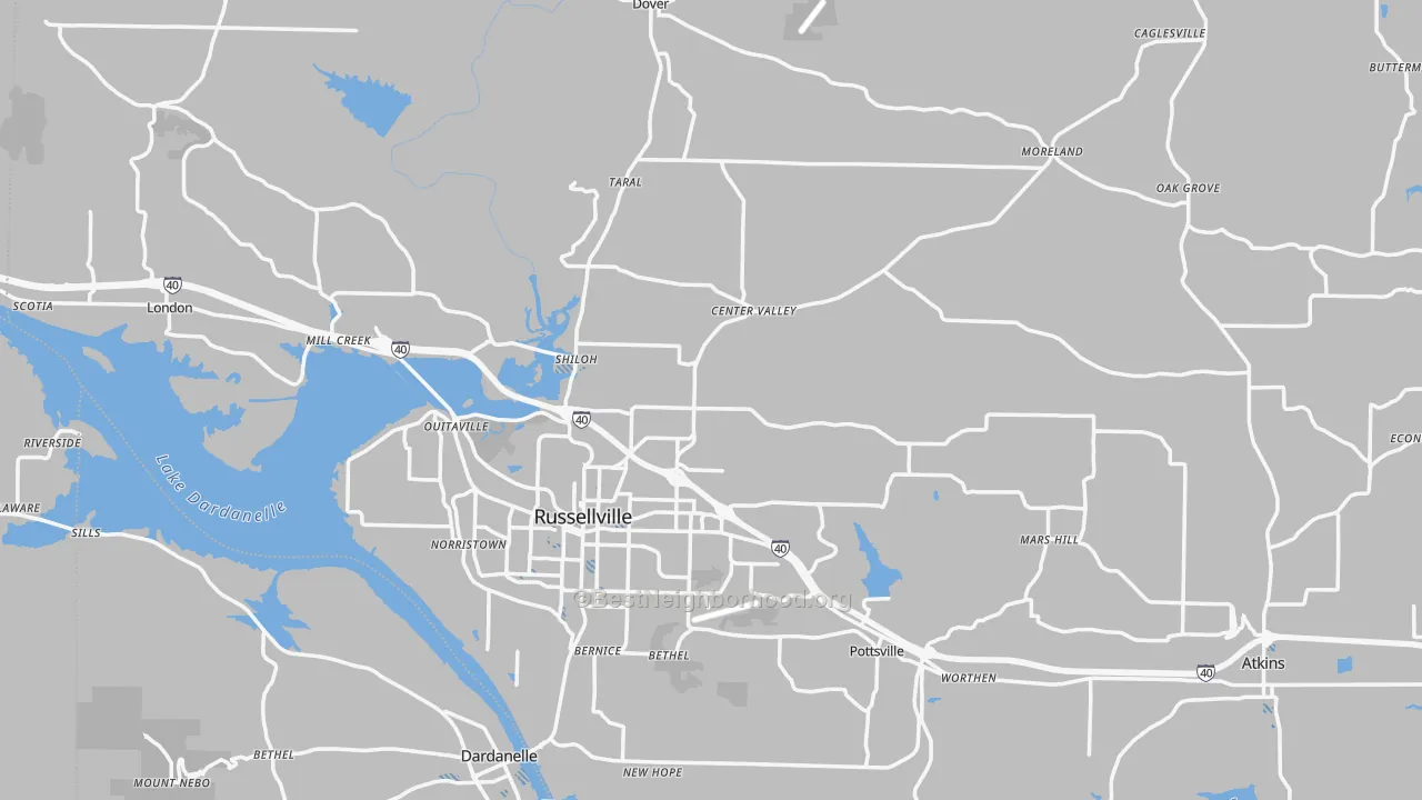 Transit Grade map of Pope County, AR