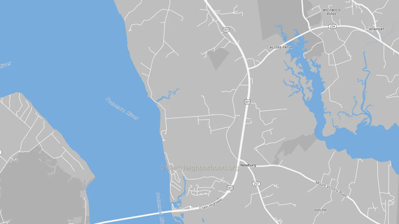 Transit Grade map of Popes Creek, MD
