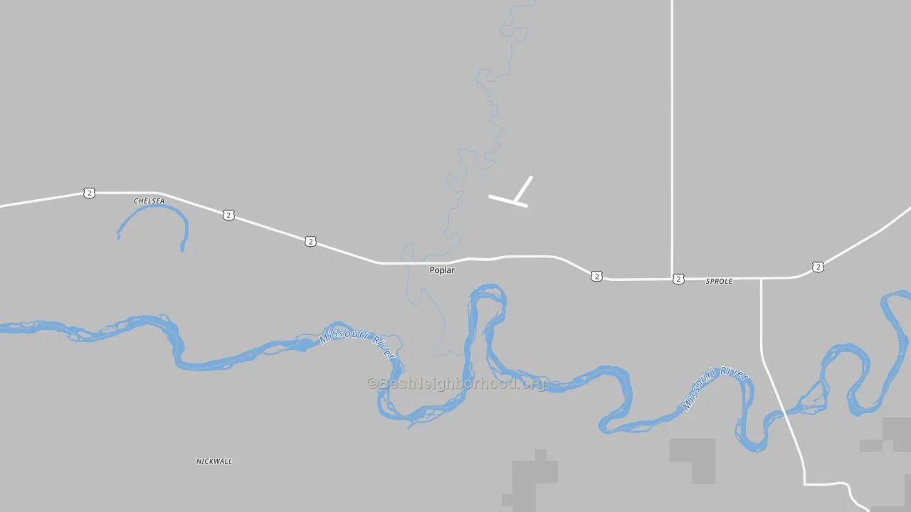 Transit Grade map of Poplar, MT