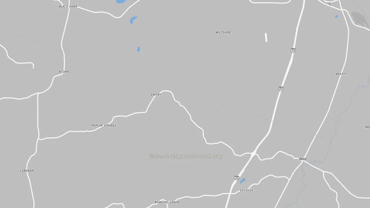 Transit Grade map of Poplar Springs, MS