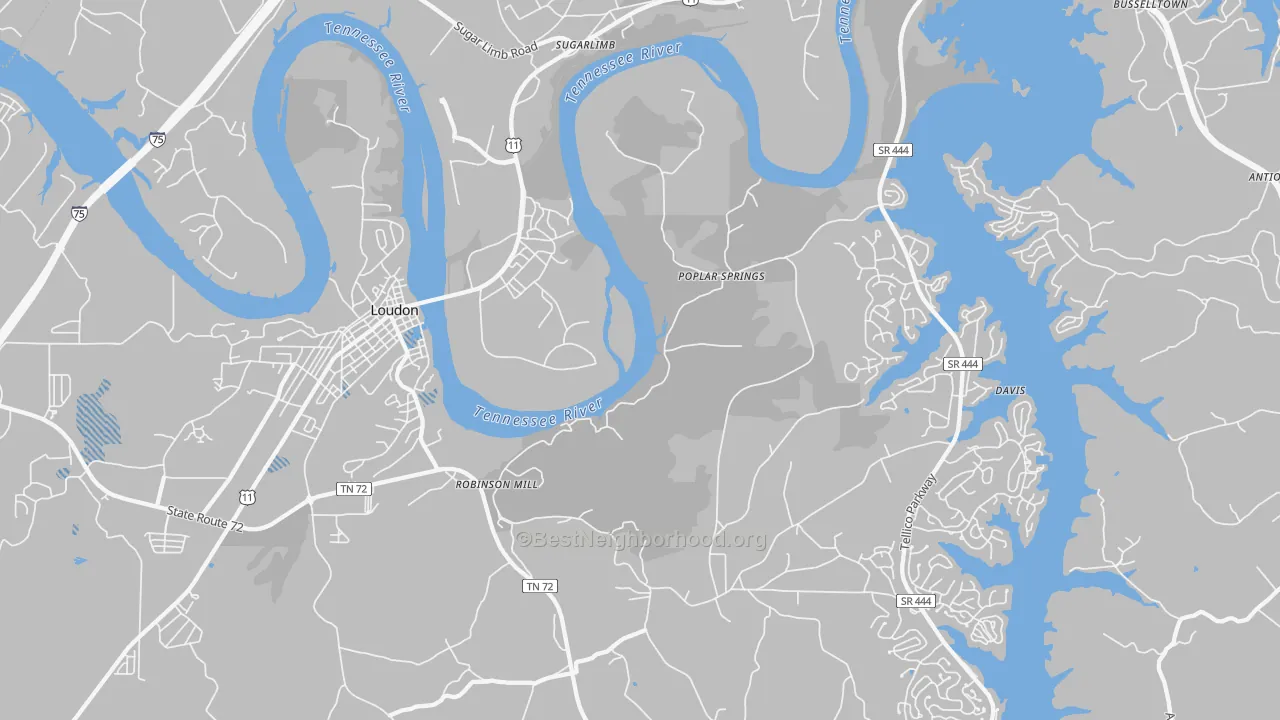 Transit Grade map of Poplar Springs, TN