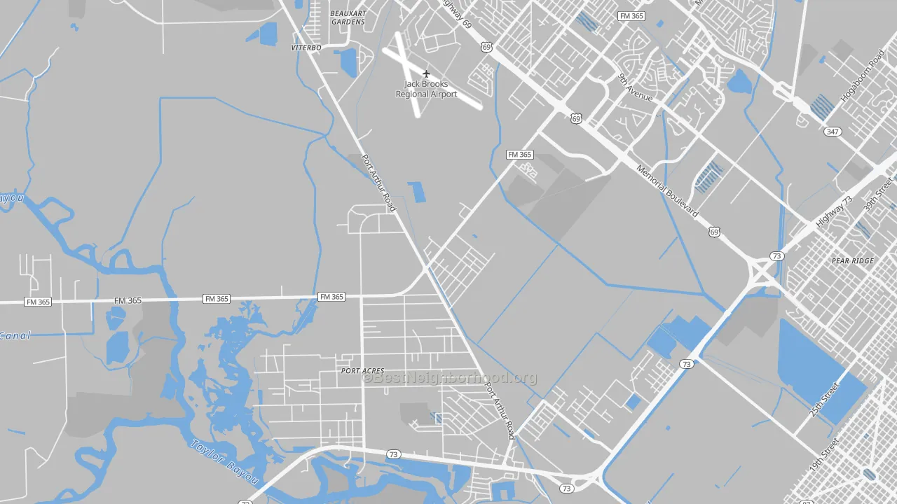 Transit Grade map of Port Acres, TX