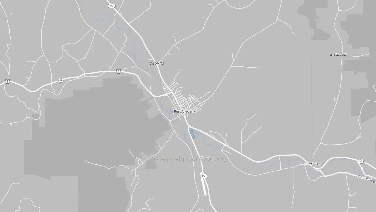 Transit Grade map of Port Allegany, PA
