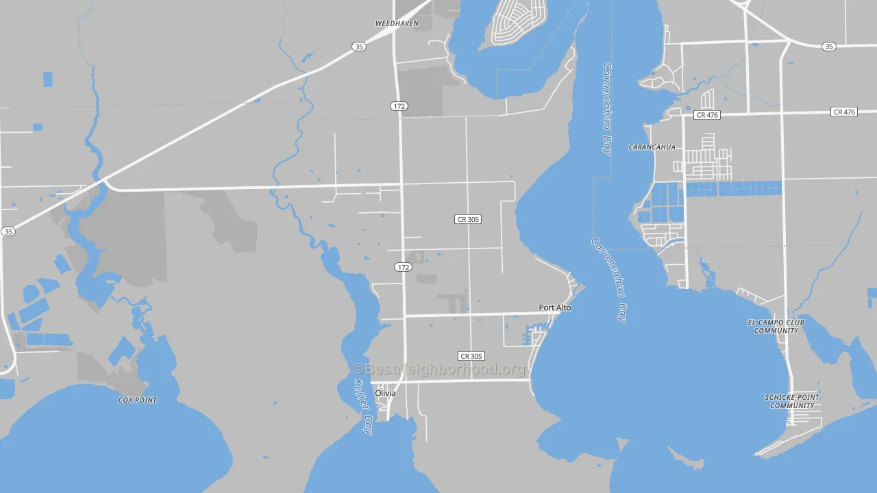 Transit Grade map of Port Alto, TX