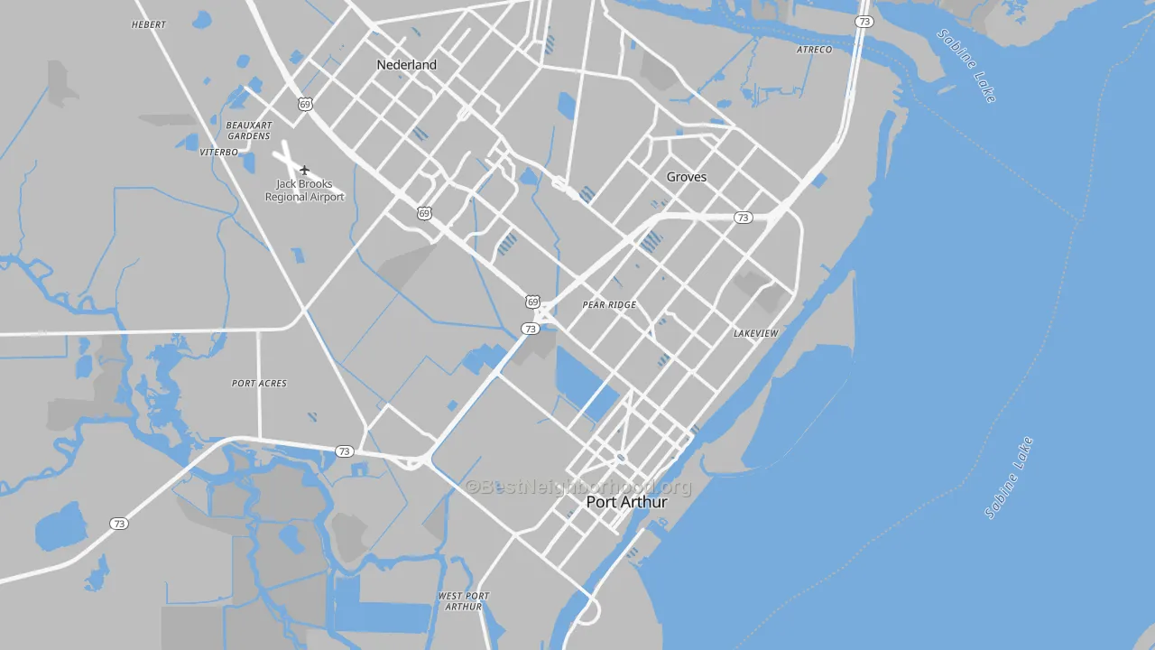 Transit Grade map of Port Arthur, TX