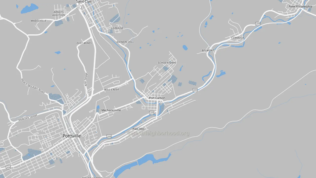Transit Grade map of Port Carbon, PA