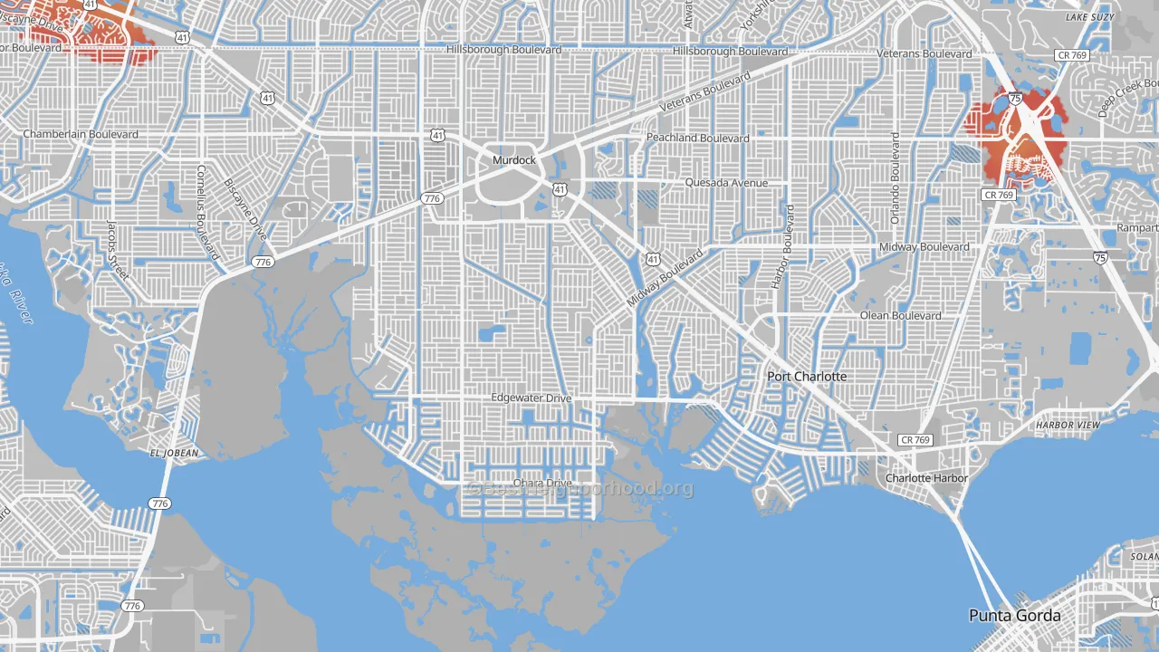 Transit Grade map of Port Charlotte, FL