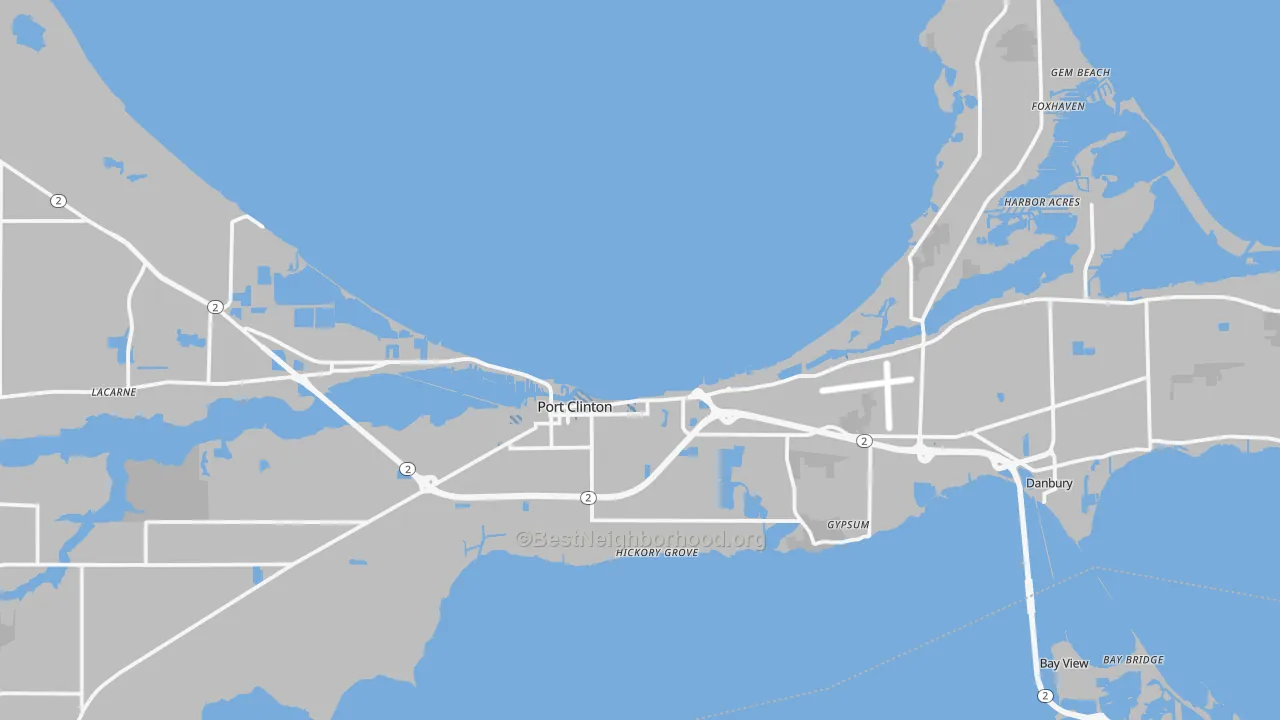Transit Grade map of Port Clinton, OH
