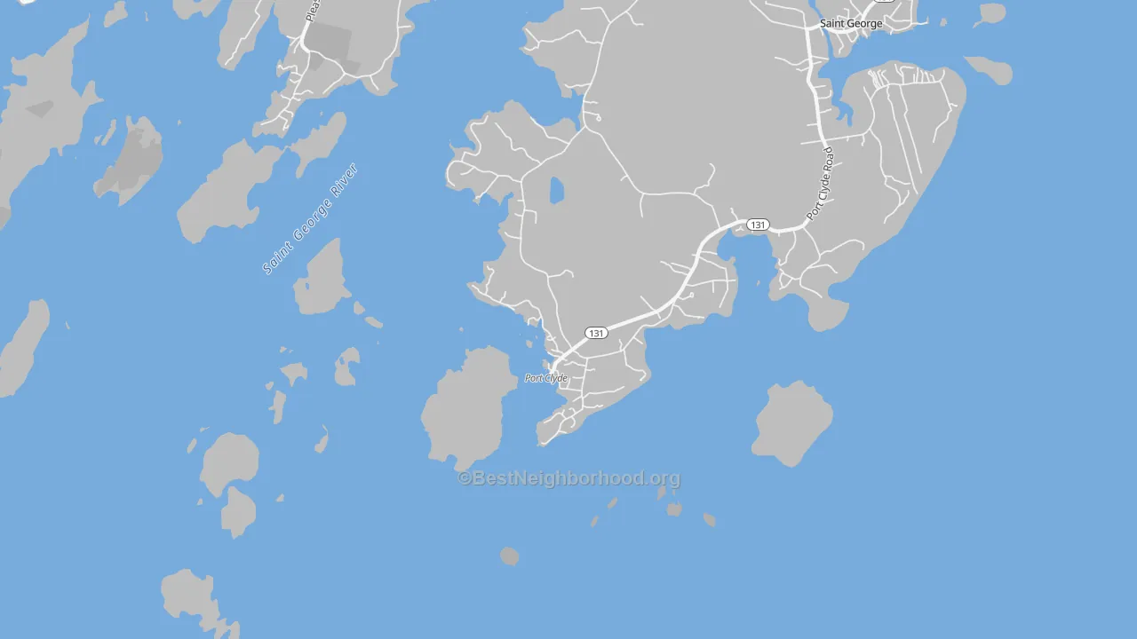 Transit Grade map of Port Clyde, ME