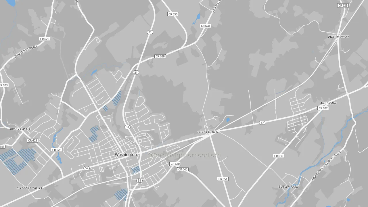 Transit Grade map of Port Colden, NJ