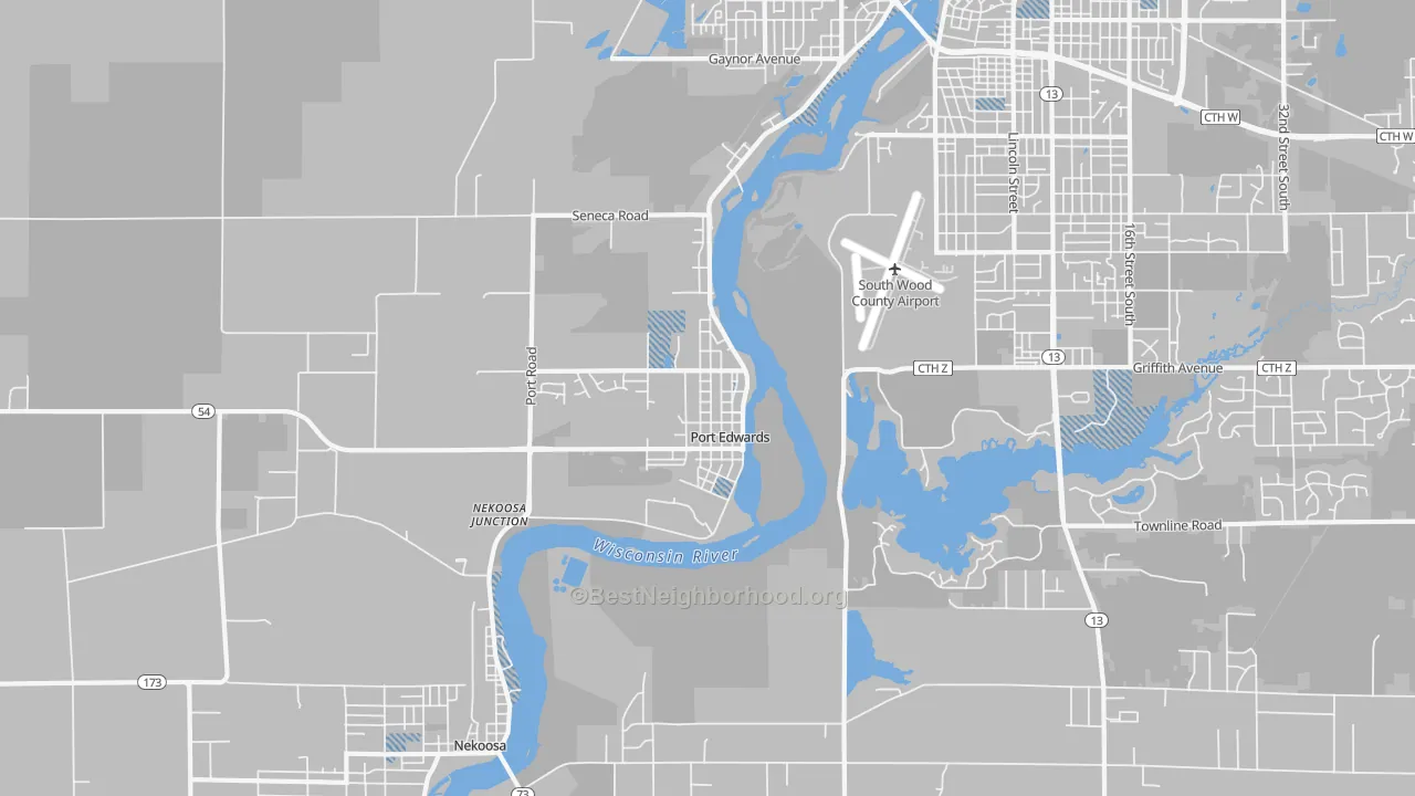 Transit Grade map of Port Edwards, WI