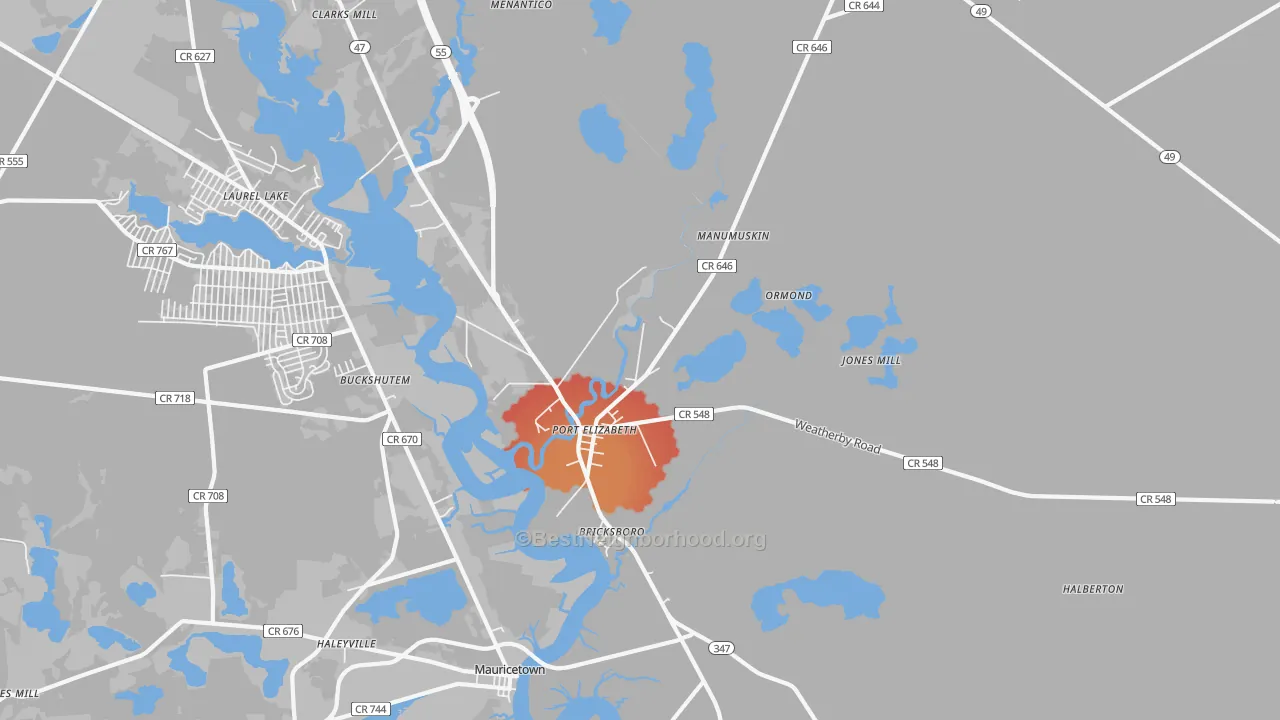 Transit Grade map of Port Elizabeth, NJ
