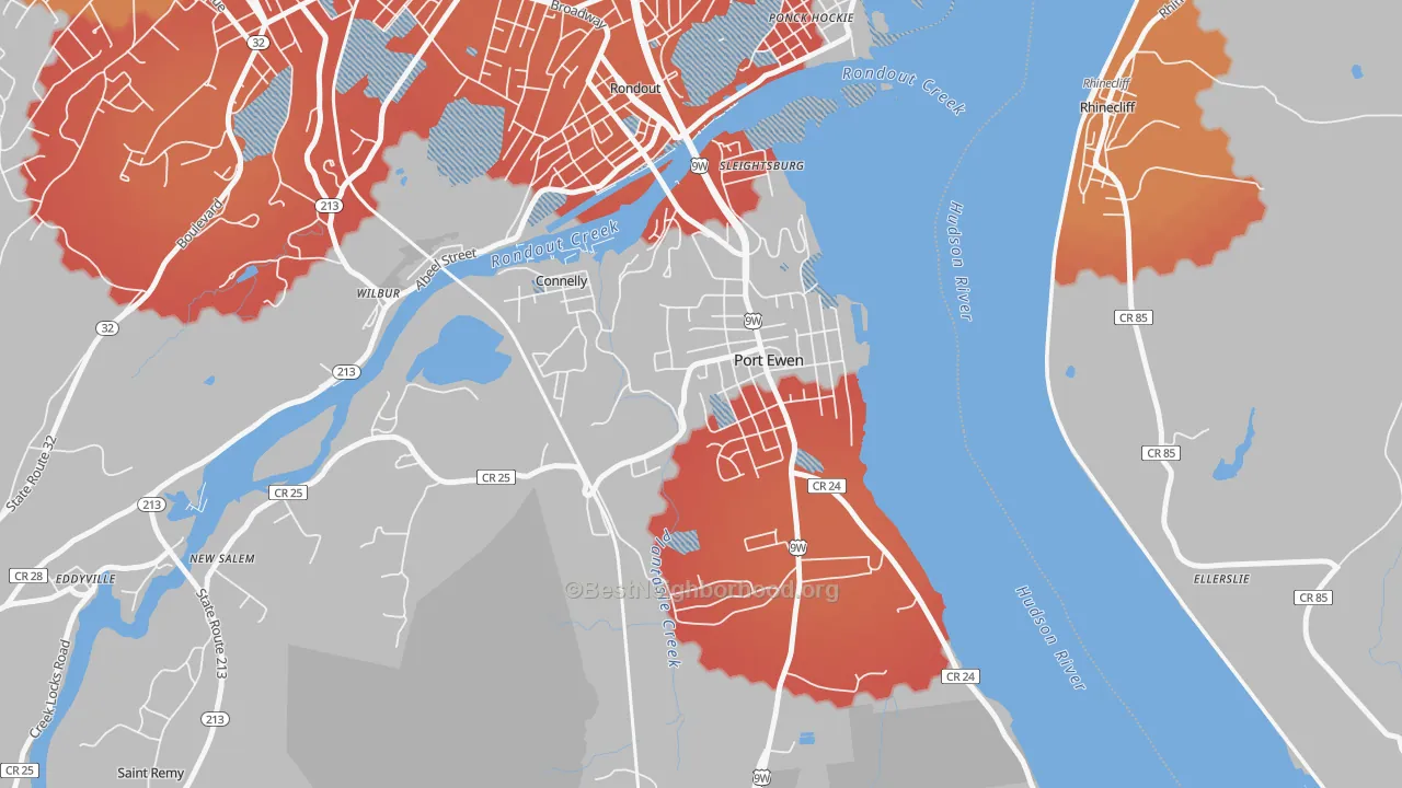 Transit Grade map of Port Ewen, NY