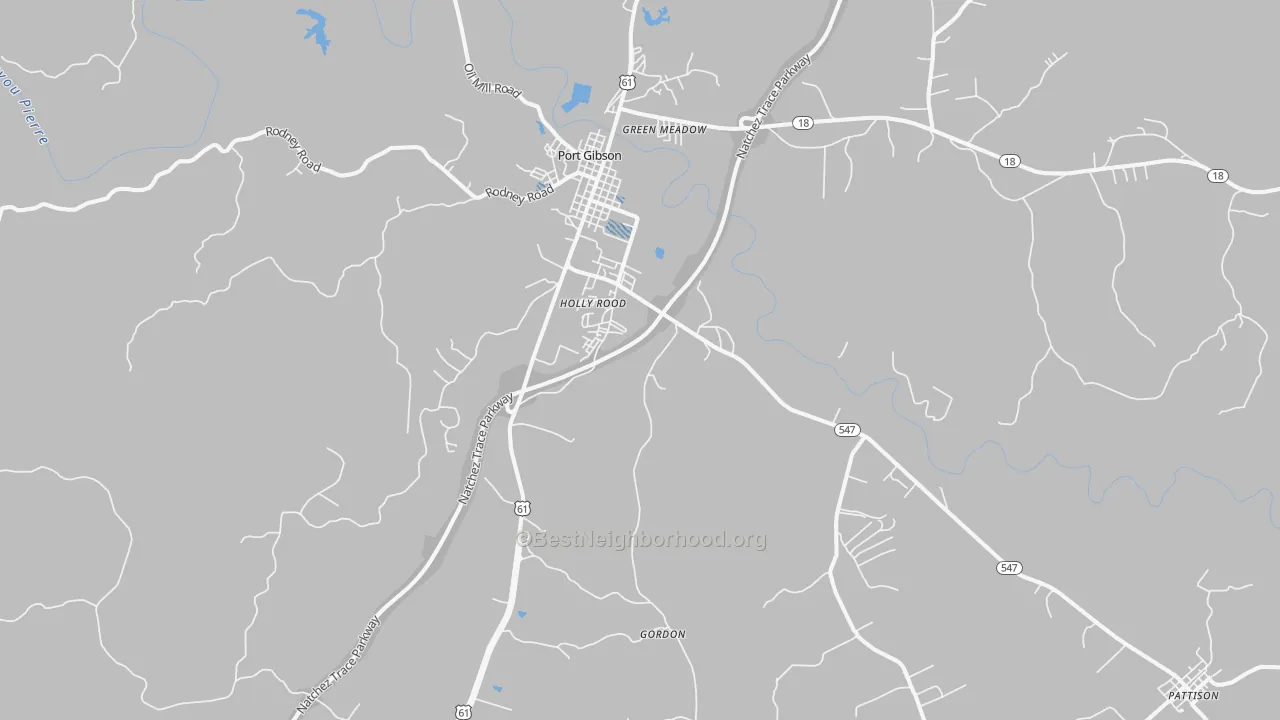 Transit Grade map of Port Gibson, MS