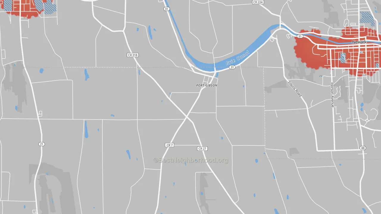 Transit Grade map of Port Gibson, NY