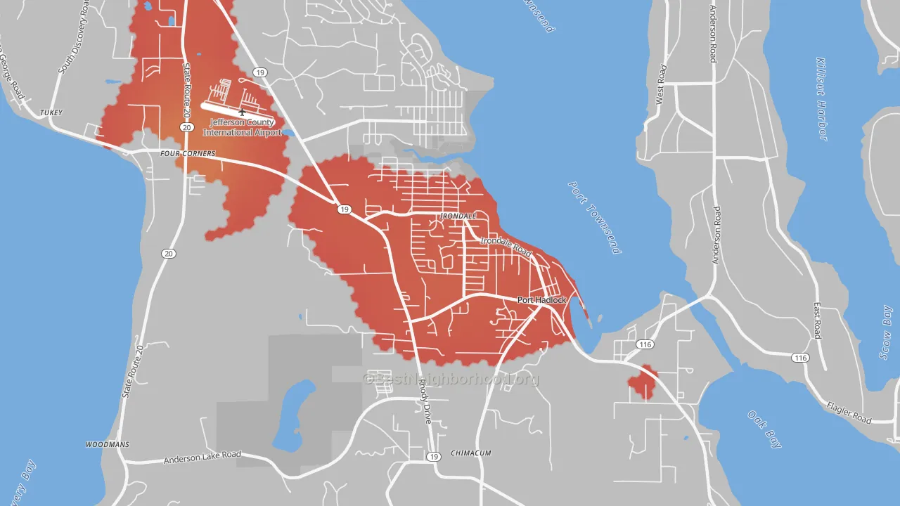 Transit Grade map of Port Hadlock-Irondale, WA