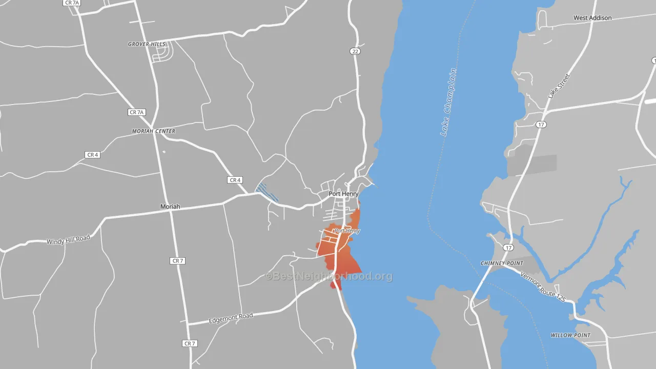 Transit Grade map of Port Henry, NY